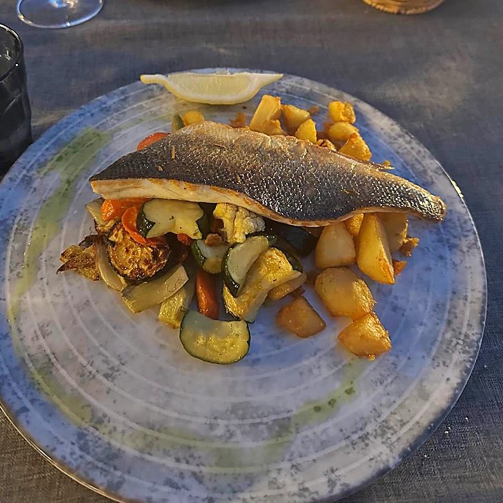 fischgericht-fischstube-am-see-radolfzell Fischgericht mit Gemüse und Kartoffeln in der Fischstube am See in Radolfzell