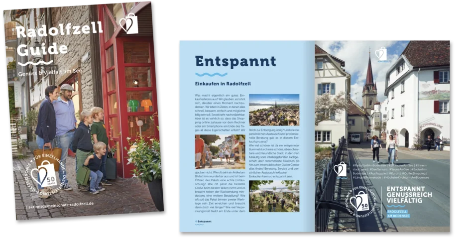 radolfzell-guide-2026-titel-und-innenseiten Radolfzell Guide 2026 mit Titel und exemplarischer Innen-Doppelseite zum Einkaufen in Radolfzell
